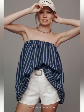 Pilcro Strapless Tunic Blouse